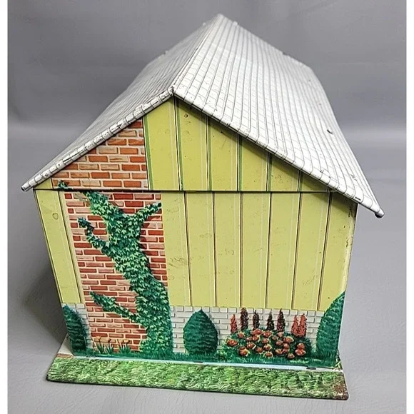 Vintage Tin Litho Ranch Style Metal Dollhouse T Cohn 1950 Furniture Pool READ - Picture 11 of 16